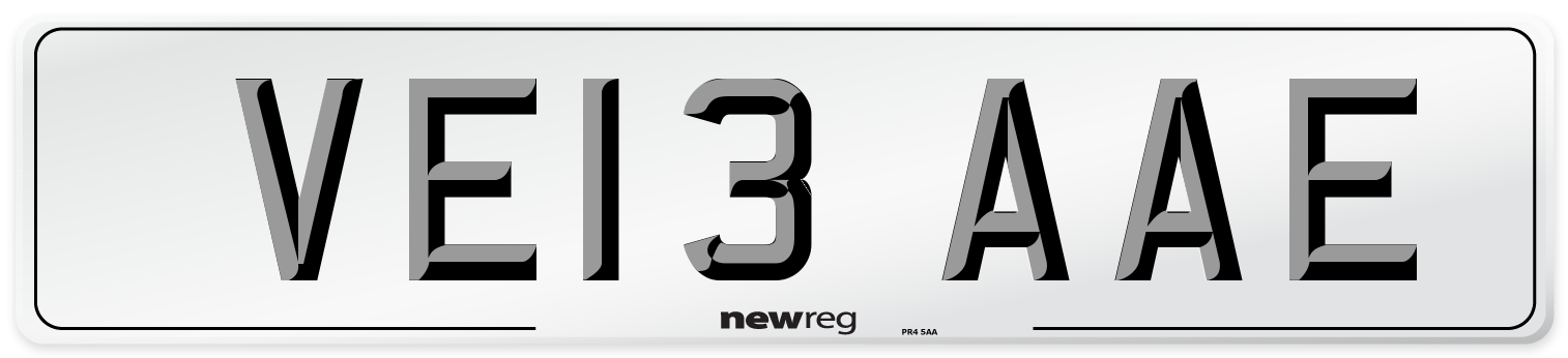 VE13 AAE Number Plate from New Reg